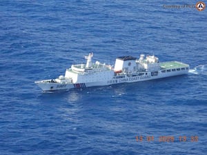 A Chinese coast guard ship in the seas within the Philippines’ exclusive economic zone