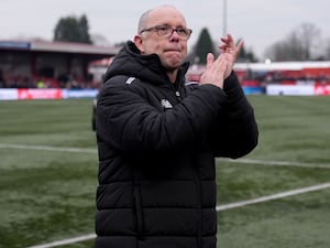 Andy Peaks claps the Tamworth fans