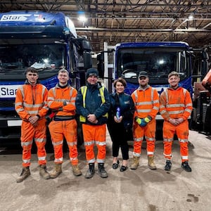 (Left to right) Dyllan Rudge, Kaiden Kesterton, Antony Workman, Emma Chard, Casey Johnson and Ethan Gill of Star Scaffolding.