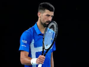 Novak Djokovic celebrates beating Jiri Lehecka