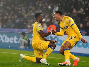 Marc Guehi (left) celebrates scoring their side’s second goal of the game