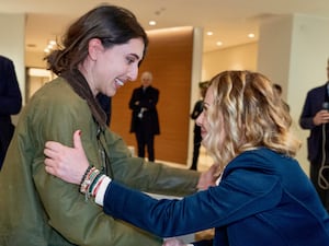 Cecilia Sala is greeted by Giorgia Meloni