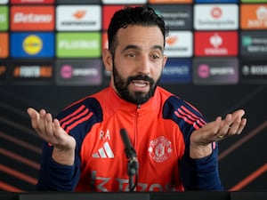 Manchester United manager Ruben Amorim during a press conference