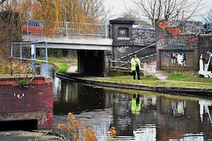 An officer at the scene of the police incident on Friday morning