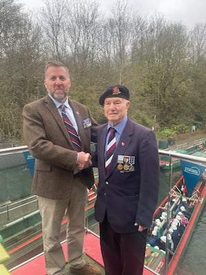 Councillor Jason Griffin and Alderman Ken Finch meet to share memories at Dudley Canal Trust