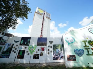 A view of the The Grenfell Memorial Wall