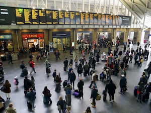 Passengers on the concourse at London King's Cross station