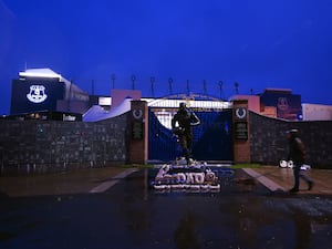 A general view outside Everton's Goodison Park stadium