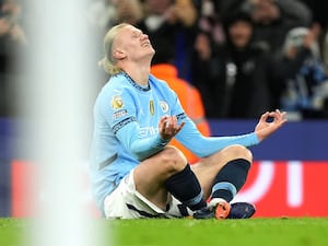 Manchester City’s Erling Haaland celebrates