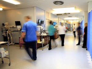 A hospital ward with staff