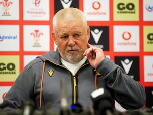 Warren Gatland looks thoughtful during a press conference