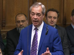 Reform UK leader Nigel Farage speaking during Prime Minister’s Questions in the House of Commons