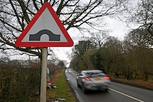 CANNOCK COPYRIGHT TIM STURGESS NATIONAL WORLD 11/02/25. Improved humpback bridge signs on the Cannock Road in Pillaton after fatal crashes.