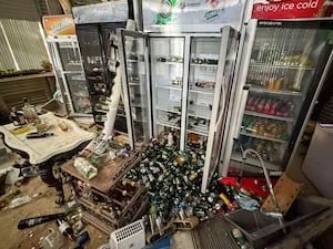 Damage to the inside of a building s seen in Port Vila, Vanuatu