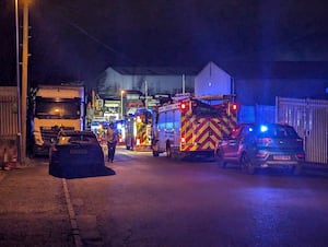 Fire crews at the site in Hayes Lane, Cradley