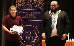 Georgina Maiden receives her award from the Kidderminster Mayor 