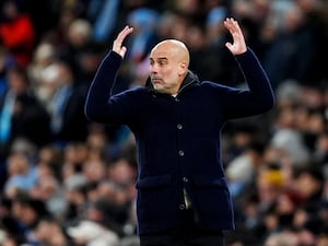 Pep Guardiola gesture on the sideline