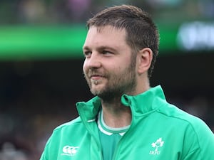 Ireland lock forward Iain Henderson smiles