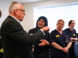 Richard Meddings, chair of NHS England, with Dr Rifat Rashid, Hospital Executive Director at Heartlands Hospital. PIC: NHS Birmingham and Solihull