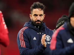 Manchester United head coach Ruben Amorim looks serious