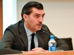 Mikheil Kavelashvili at a news conference