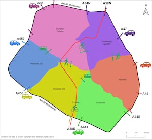 Birmingham City Council\'s \'movement and access arrangement\'. Taken from Be Heard consultation page.