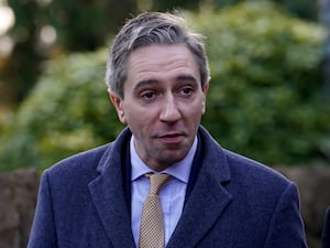 Taoiseach Simon Harris speaks to the media during a visit to Avoca in Malahide Castle, Dublin