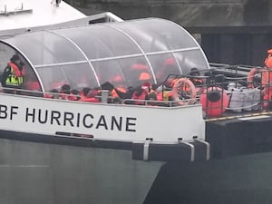 Migrants being brought ashore in Dover