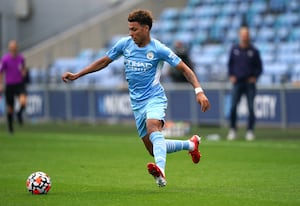 Morgan Rogers in pre-season action for Manchester City in 2021