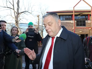 MP Mike Amesbury speaks to media outside Chester Ellesmere Port and Neston Magistrates’ Court at an earlier hearing