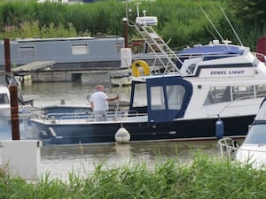 A boat in a marina