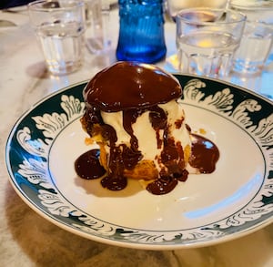 Profiterole Napoletana at La Bellezza Italian restaurant in Birmingham