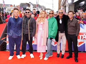 Presenter Ant McPartlin, judges Simon Cowell, Amanda Holden, Alesha Dixon and Bruno Tonioli, and presenter Declan Donnelly arriving for this year's Britain’s Got Talent auditions