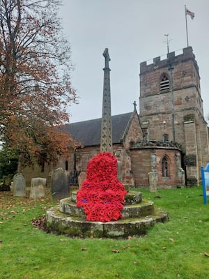 Poppy display at All Saints Church, Trysull 