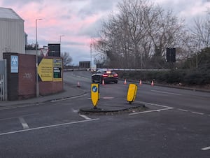 The road was blocked off after a collision