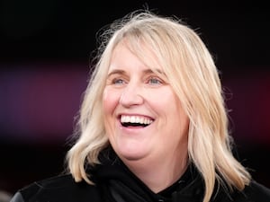 United States head coach Emma Hayes laughing