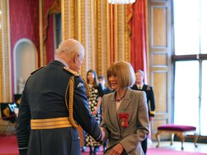 Dame Anna Wintour with the King at Buckingham Palace