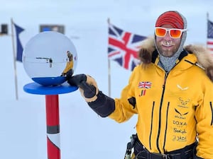 Jonny Huntingdon at the Ceremonial South Pole