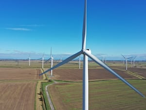 View of an onshore wind farm