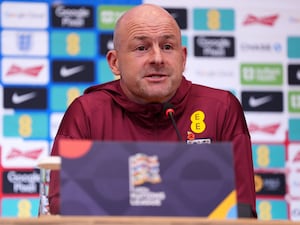 England interim manager Lee Carsley during a press conference