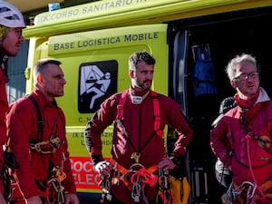 Emergency cervices attend a rescue operation to free Ottavia Piana, an expert spelunker who was trapped while exploring the cave of Bueno Fonteno, near Bergamo, Italy