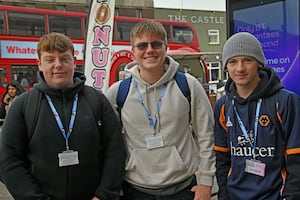 Students Jack Harris (left) Harry Westwood and Alistair Drake.