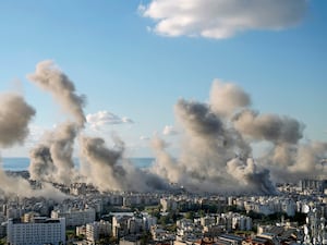 Smoke rises following an Israeli air strike on Dahiyeh in Beirut, Lebanon