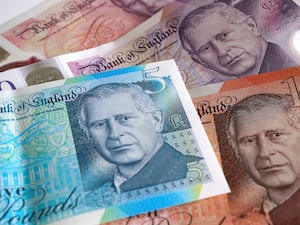 A stock image of UK bank notes