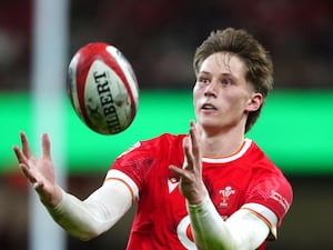 Ellis Mee during his Wales debut