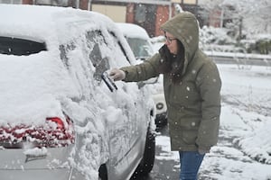 People in Perton near Wolverhampton woke up to snow on their cards