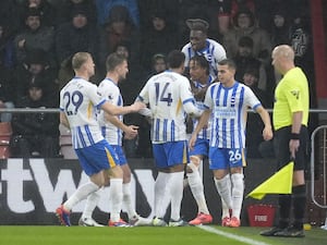 Joao Pedro celebrates