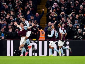 Aston Villa players celebrate