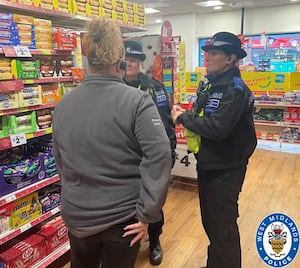 Officers are speaking to staff at the store in Bearwood as part of Operation Peppermint