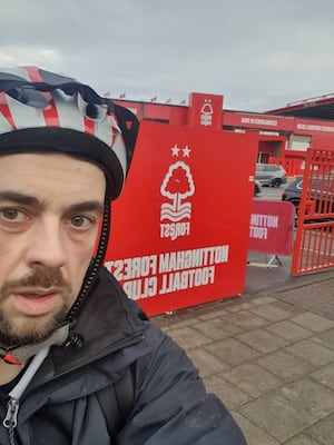 Stuart Bull outside the City Ground in Nottingham. 